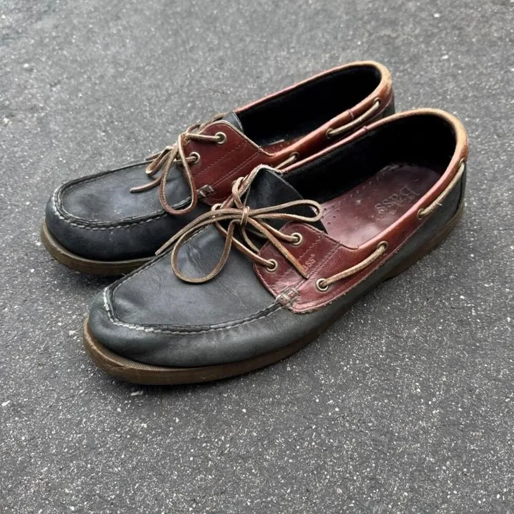 Gh-bass Men's Black and Brown Boat-shoes